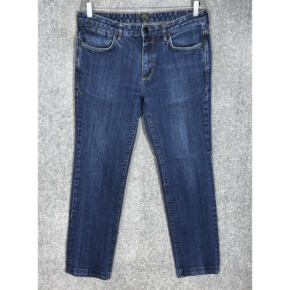 Tommy Bahama Vintage Straight Jeans Mens Size 35x31 Hemmed Blue Stretch Pockets